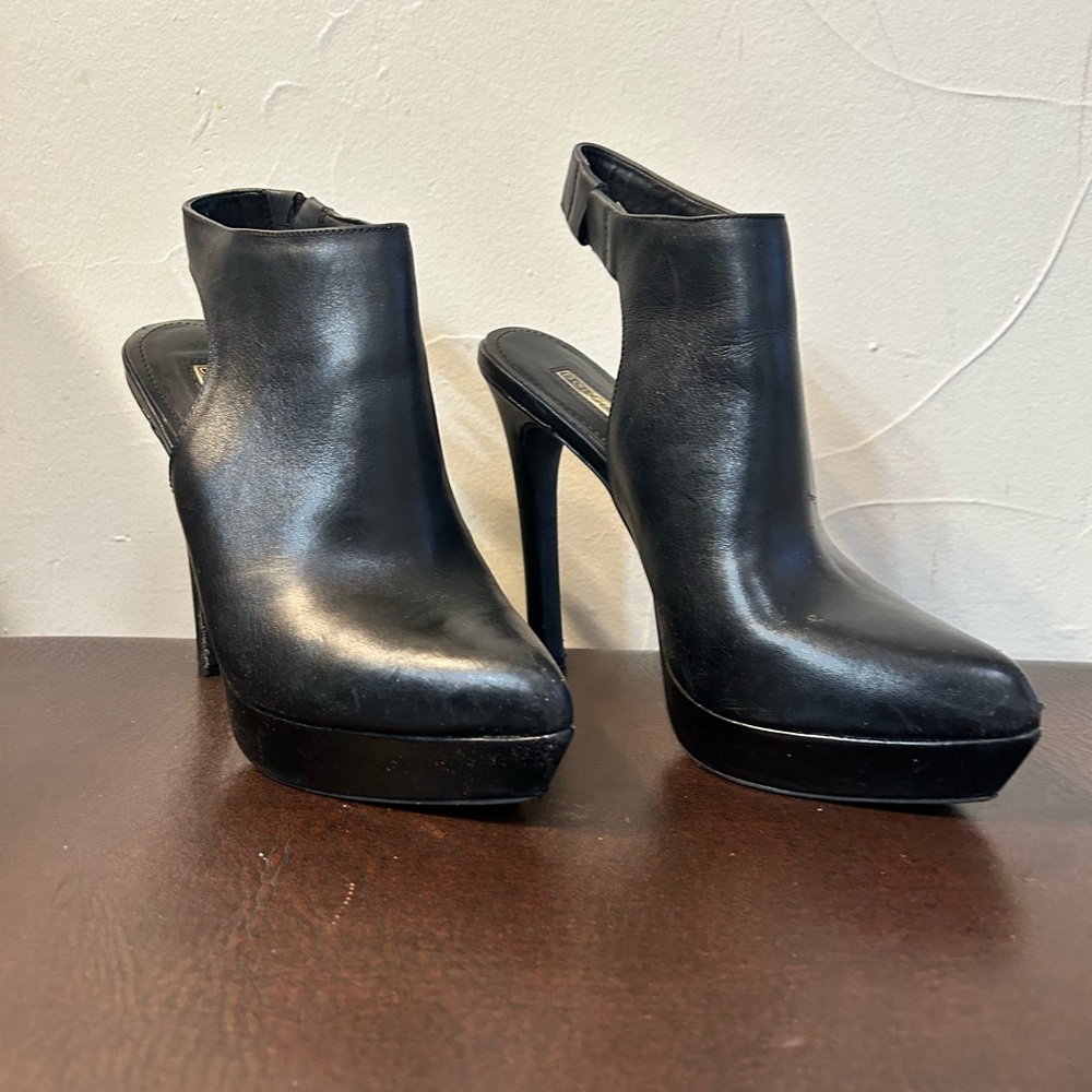 BCBGeneration Black Open Heel Ankle Boots